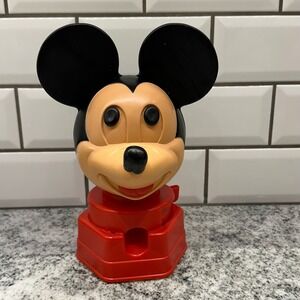Disney Mickey Mouse Gumball Dispenser Red Vintage Walt Disney Prod Retro